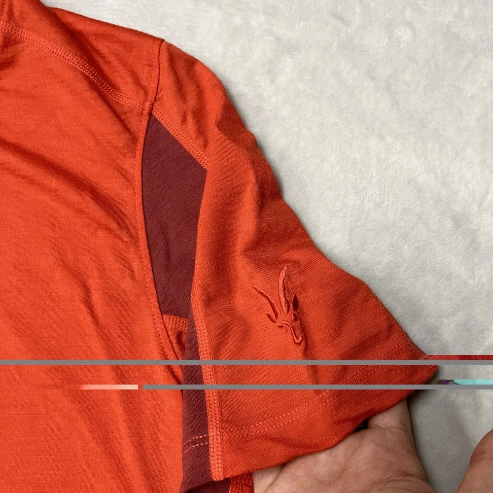 Ibex Merino Weightless Wool Orange T Shirt Hiking Merino Base Layer Mens S